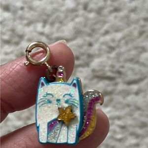 Source Unknown Glittery Cat Charm with Star